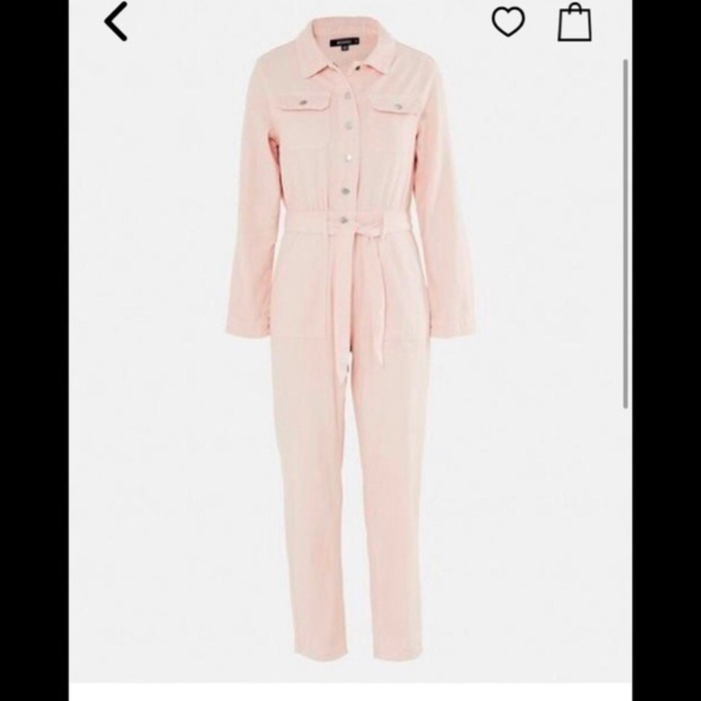 Missguided denim overall jumpsuit